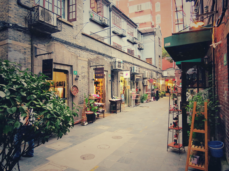 Tianzifang, showing typical Shanghai old lanes with characteristic stores