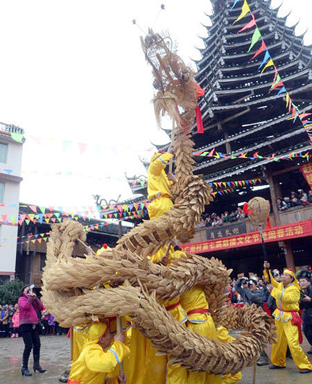 Dragon dance in Dong Drum Tower Cultural Festival