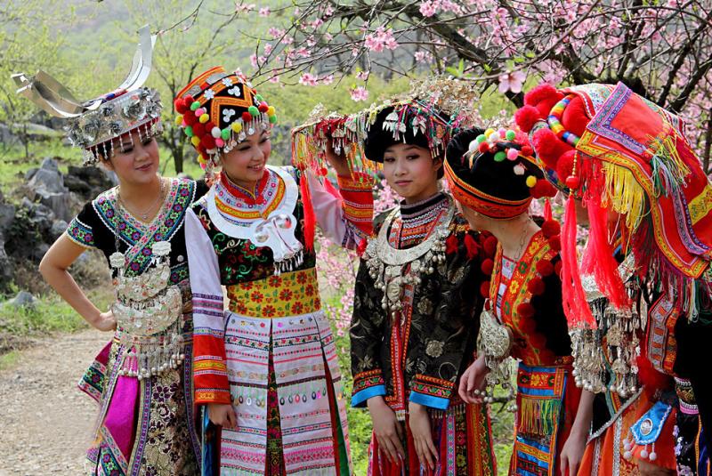 peach blossoms are blooming in Gongcheng, Guilin China