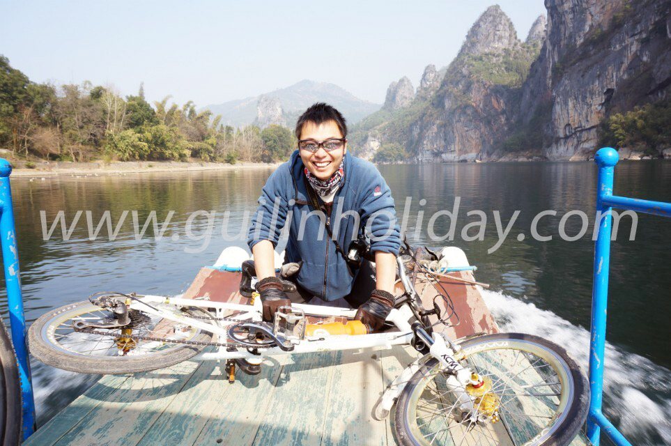 Biking around the Li River, Cruise boat from Xingping to Yangdi, 