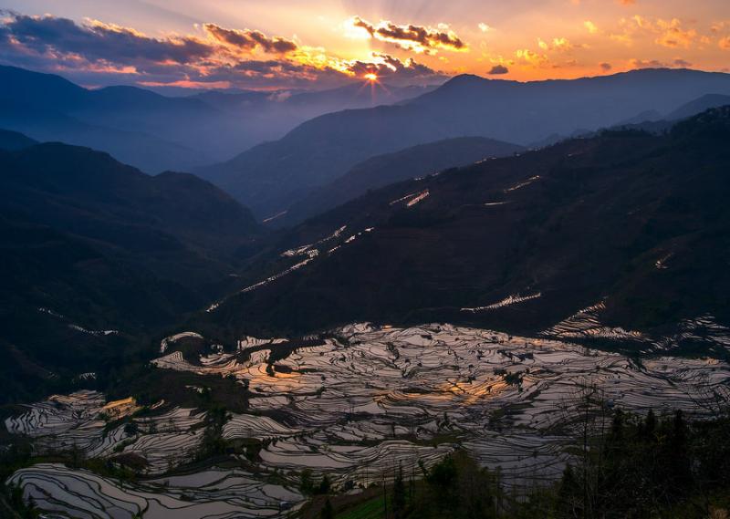 Duoyishu terraced fields of Yuanyang,Yunnan