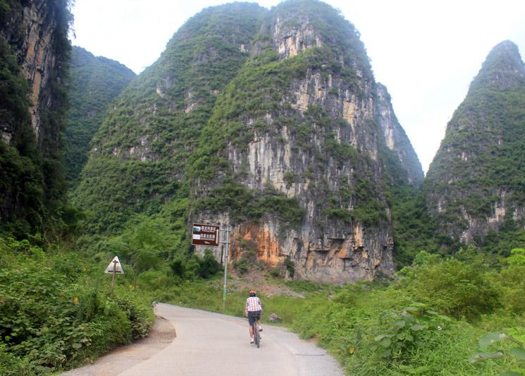 Biking through karst hills in Yangshuo, China