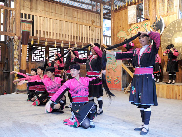 Long haired ladies of Yao minority at Longji