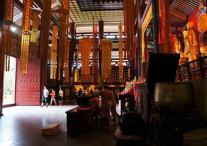 The main hall of Yangshuo Jianshan Temple,Guilin China