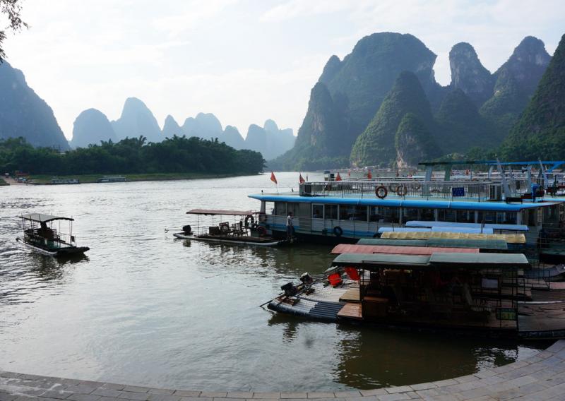 The pier of Xingping ancient town,Yangshuo Guilin