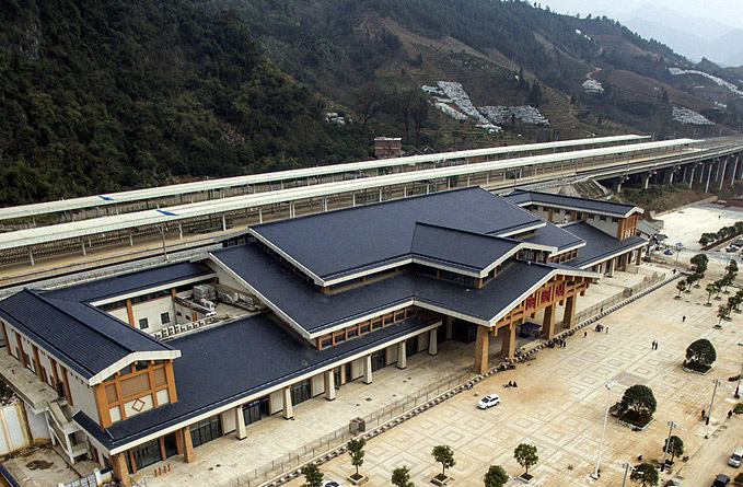 Yangshuo Railway Station along Guiyang-Guangzhou High-speed Railway