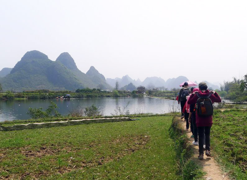 Yangshou is ideal for hiking and walking with beautiful scenery